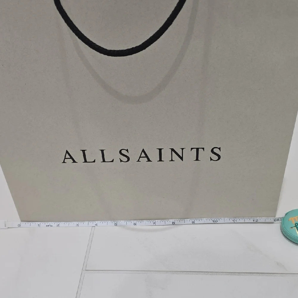 All Saints Cream Tote with Black Handles Paper Gift Bag